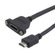 HDMI 2.1 CABLE, M/F PANEL MOUNT, LSZH, BLK, 1.0M 52AK0493