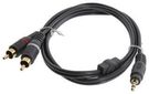 CABLE, 3.5MM STEREO-2 RCA PLUG, 3FT
