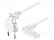 Cable; 2x0.75mm2; PVC; 2m; white; 2.5A; 250V GOOBAY