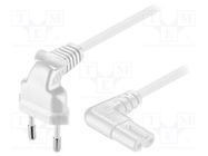 Cable; CEE 7/16 (C) plug angled,IEC C7 female angled; PVC; 1.5m Goobay