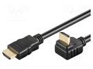 Cable; HDMI 1.4; HDMI plug,HDMI plug 270°; 0.5m; black Goobay