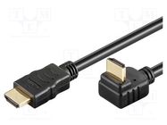 Cable; HDMI 1.4; HDMI plug,HDMI plug 270°; 2m; black Goobay