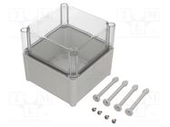 Enclosure: multipurpose; X: 188mm; Y: 188mm; Z: 180mm; SOLID; grey FIBOX