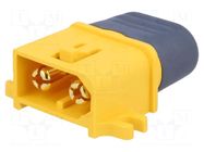 Connector: DC supply; plug; XT60; male; PIN: 2; for cable,holders AMASS