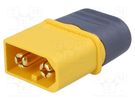 Plug; DC supply; XT60; male; PIN: 2; for cable; soldering; yellow AMASS