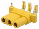 Socket; DC supply; MR30; female; PIN: 3; on PCBs; THT; yellow; 15A AMASS
