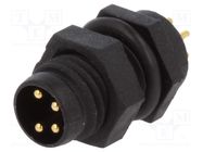 Connector: M8; male; PIN: 4; for panel mounting; socket; 3A; IP67 AMPHENOL LTW