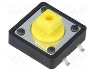 Microswitch TACT; SPST-NO; Pos: 2; 0.05A/12VDC; SMT; none; 1.6N NINIGI