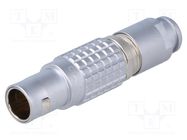 Connector: circular; 1B; plug; male; PIN: 7; soldering; for cable; 7A LEMO
