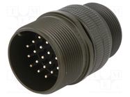 Connector: circular; plug; for cable; PIN: 19; male; soldering; 13A AMPHENOL
