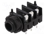 Socket; Jack 6,3mm; female; stereo,with triple switch; ways: 3 CLIFF