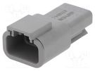 Connector: wire-wire; ATM; male; plug; for cable; PIN: 3; grey; IP67 AMPHENOL