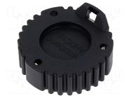 Socket cover; PIN: 9; black; AHD AMPHENOL
