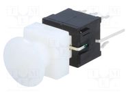Switch: keypad; Pos: 2; DPDT; 0.1A/30VDC; colourless; LED; green; THT HIGHLY ELECTRIC