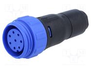 Connector: circular; plug; female; PIN: 8; w/o contacts; for cable BULGIN