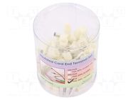 Kit: bootlace ferrules; insulated; 10mm2; 18mm; ivory; 100pcs. NINIGI