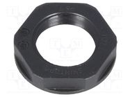 Nut; PG9; polyamide; UL94V-2; 22mm; black; -20÷100°C; Thread: PG LAPP