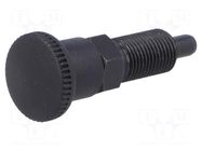 Indexing plungers; Thread: M10; Plating: black finish; 5mm; steel ELESA+GANTER