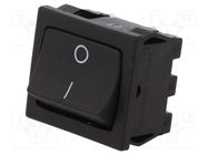 ROCKER; DPST; Pos: 2; ON-OFF; 10A/250VAC; 10A/28VDC; black; none BULGIN