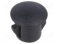 Stopper; H: 5.5mm; Wall thick: 1.6mm; black; polyamide; UL94V-2 FIX&FASTEN