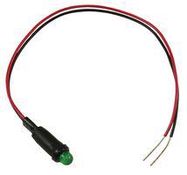 PANEL MOUNT INDICATOR, LED, 6.35MM, GREEN, 12V