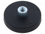 Magnet: permanent; neodymium; 50N; Ø: 22mm; H: 6mm; Thread len: 5mm ELESA+GANTER