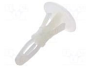 Assembly stud; polyamide; L: 9.5mm; latch/latch; Ø2: 6.35mm; Ø1: 4mm DREMEC