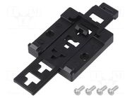 DIN rail mounting bracket; black; Kit: mounting screws BOPLA