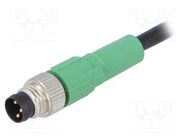 Connection lead; M8; PIN: 3; straight; 1.5m; plug; 250VAC; 4A; SAC PHOENIX CONTACT