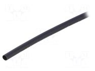 Heat shrink sleeve; 3: 1; 3mm; L: 1m; black; Wall thick: 0.6mm HELLERMANNTYTON