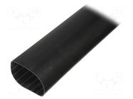 Heat shrink sleeve; glued; 3.5: 1; 75mm; L: 1m; black HELLERMANNTYTON