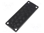 Multigate grommet; black; Holes no: 25; -40÷100°C; IP65 TRELLEBORG