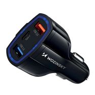 Wozinsky car charger USB x2 and USB C black (WCC-01), Wozinsky
