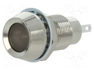 Indicator: LED; recessed; red; 12VDC; Ø12.7mm; IP67; connectors MARL