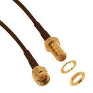 RF COAX CABLE, RG174, SMA PLUG-JACK, 1M, BLACK