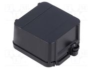 Enclosure: junction box; X: 44.5mm; Y: 57mm; Z: 25mm; black ITALTRONIC