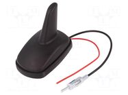 Antenna; SHARK; AM,FM; DIN; matt black; 12VDC; RG174 4CARMEDIA