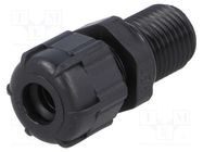 Cable gland; with long thread; PG7; IP68; polyamide; black BM GROUP