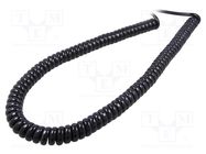 Wire: coiled; SPIRAL H07BQ-F; 3G1.5mm2; unshielded; PUR; black 