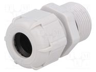 Cable gland; with long thread; PG16; IP68; polyamide; grey BM GROUP