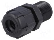 Cable gland; with long thread; PG9; IP68; polyamide; black BM GROUP