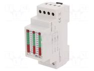Module: voltage indicator; 3x250VAC; IP20; for DIN rail mounting F&F