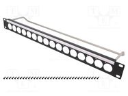 Mounting adapter; patch panel; screw; Thread: M3; rack; Height: 1U CLIFF