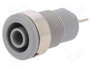 Connector: 4mm banana; socket; 24A; 1kV; Cutout: Ø12.2mm; grey STÄUBLI