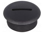 Stopper; M25; 1.5; polyamide; black; 11mm FIX&FASTEN