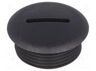 Stopper; M25; 1.5; polyamide; black; 11mm FIX&FASTEN