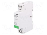 Contactor: 2-pole installation; 20A; 230VAC,220VDC; NO x2; IKD ISKRA