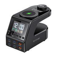 Blitzwolf BW-FW10 alarm clock with charger 2xUSB-A, 4xUSB-C, 240W, BliTZWOlF