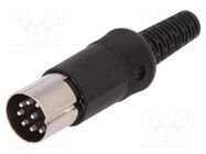 Connector: DIN; plug; male; PIN: 8; Layout: 262°; straight; for cable HIRSCHMANN