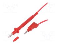 Test lead; 60VDC; 20A; probe tip,banana plug 4mm; Len: 1m; red ELECTRO-PJP